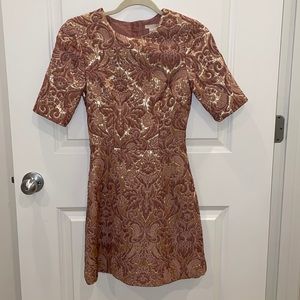 H&M blush & gold dress